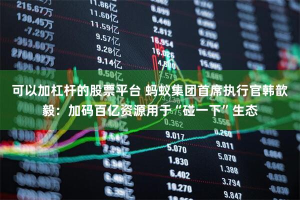 可以加杠杆的股票平台 蚂蚁集团首席执行官韩歆毅：加码百亿资源用于“碰一下”生态